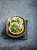 Guacamole and mushroom tartlets