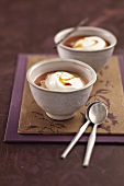 Hot chocolate with vanilla and toffee sauce