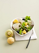 Turnip, potato, olive and caper salad