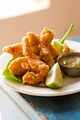 Fish nuggets with lime sauce