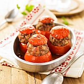 Tomatoes stuffed with ground beef