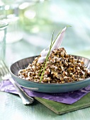 Green lentils with seedy mustard
