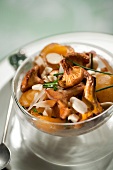 Pan-fried chanterelles with almonds