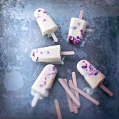 Yoghurt and raspberry ice cream bars