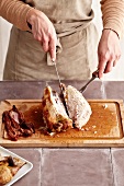 Carving a poultry: removing the fillets
