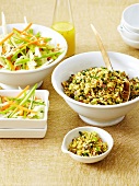 Salad duo :quinoa salad and spicy herb quinoa salad