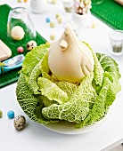 White chocolate hem in a cabbage nest