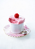 Individual raspberry iced soufflé