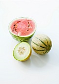 Watermelon, Charentais melon and honeydew melon
