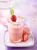 Strawberry milkshake and ice cream