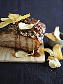 Roasted pork breast with crisps