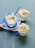Cream with petit suisse and citrus fruits