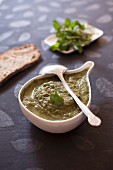 Creamed zucchini and watercress soup