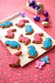 Bunny and chick shpaed Easter shortbreads