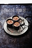 Coffee-Speculos ginger biscuit individual mousses