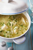 Potato,cabbage,leek and white haricot bean soup
