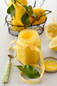 Pot of lemon curd