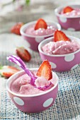 Express low-fat strawberry ice cream