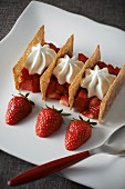 Revisited Plougastel strawberry and buckwheat crisp Mille-feuille