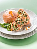 Salmon and spinach Paupiettes