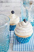 White chocolate and blueberry cupcakes