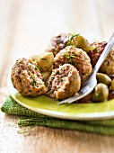 Lamb,cilantro and olive meatballs