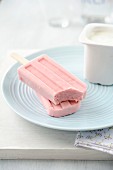 Strawberry-yoghurt ice cream pops