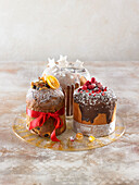 Various decorated panettone (Christmas)