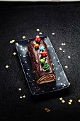 Buche de Noel au chocolat (Weihnachtskuchen mit Schokolade, Frankreich)