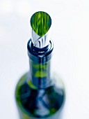 Anti-drop pouring spout on a bottle of wine