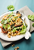 Semolina, chickpea, spinach, confit tomato and coriander vegetarian salad
