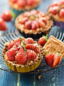 Strawberry and rich tea biscuit tartlets