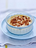 Tomme de brebis savoury baked egg custard with speculos crumble topping