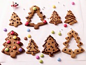 Christmas tree-shaped speculos ginger biscuits