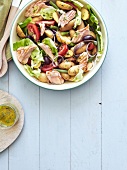 Potato,tuna,anchovy,olive,green bean and tomato salad