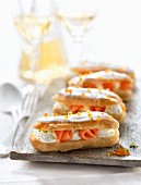 Smoked salmon and lime whipped cream Eclairs