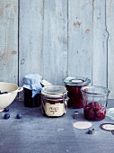 Jars of vanilla-flavored plum jam