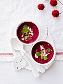 Beetroot soup with feta