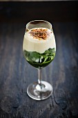 Goat's cheese mousse with pureed greens