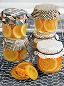 Jars of candied orange