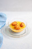 Carrot soup with cheese croquettes