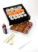 Japanese sushi in many variations