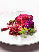 Different versions of beetroot dishes