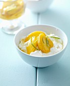 Fromage blanc with nectarines and lime zests