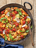 Gnocchi with tomatoes and courgettes