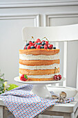 Layer cake with summer fruits
