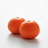 Clementines on a white background