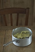 Saucepan of mashed potatoes