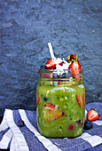 Green smoothie with red fruit
