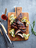 Spareribs with grilled potatoes